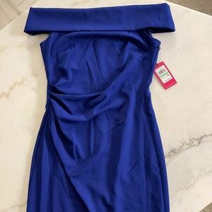 Blue Vince Camuto Shoulder Wrap Dress